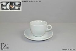 SET 4 PZ TAZZE TAZZA CAPPUCCINO CON PIATTINI IN CERAMICA