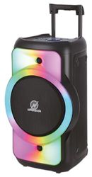 N-Gear Flash Juke 12 – Trådlös 12 tum Trolley Bluetooth-högtalare med ljus – 500 watt karaoke-system med 1 mikrofon – TWS – inbyggt batteri – 6 timmars speltid