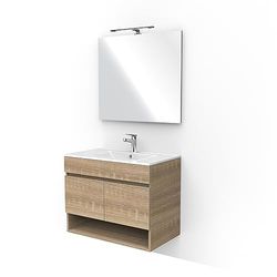 TIENNE4 S.R.L. Mobile Bagno, Legno ingegnerizzato, Rovere Well, 80