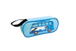 BRISA VW Collection Trousse à crayons, étui à stylos, pochette à fournitures en design VW T1 Bus unisexe (Surf/Bleu)