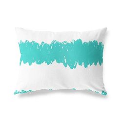 BonaMaison Fundas para Cojínes, Turquesa-Blanco Funda de Almohada para Sofá Coche Silla Oficina Cama Decorativa Moderna Decoración del Hogar, 35x50 Cm - Diseñado y Fabricado en Turquía