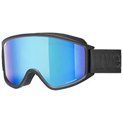 Uvex G,Gl 3000 Cv - Masque de Ski pour Hommes et Femmes - à Contraste Élevé - Champ de Vision Élargi et Anti-Buée - Black Matt/Blue-Green - One Size