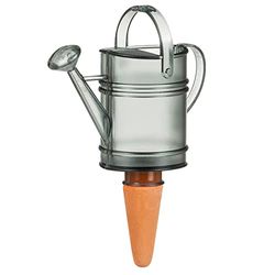 Scheurich Nelly - Dispenser di acqua | 1 x grigio | capacità 110 ml | sfera di irrigazione piccola con base argilla | dispenser acqua piante e fiori in terracotta