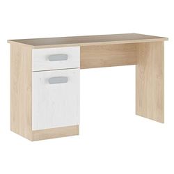 Shiito | Modelo Chelsea - Mesa de Estudio con 2 Cajones | Natural y Blanco Veteado - 70.8 x 120 x 49.8 cm | Escritorio Sencillo y Moderno