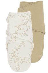 MEYCO Baby Branches/Uni Pucksack 2-Pack, Premier équipement pour bébé (Puck Cloth pour bébés de 0 à 3 Mois, Confort de Sommeil Doux, Respirant et Absorbant l'humidité, Aide au Sommeil), Sable