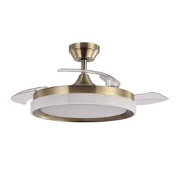 Eden pulse Leren ventilator, 3 uitklapbare vleugels, 72 W, 6 instelbare snelheden, geïntegreerde led, 36,5/49 x 49/107 cm