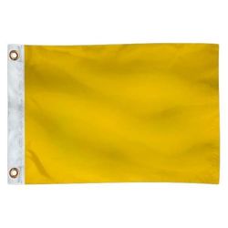 Taylor Made Products Bandera de señal para Barcos, Amarillo, 12 x 18 Pulgadas, construcción de Nailon Duradero, Resistente a la decoloración, Ojales de latón, cabecera de Lona, Solo Bandera