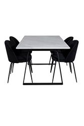 Venture Home GR19839 Wrinkles & Estelle Gastronomia Scrivania con 4 Sedia, 140 cm Lunghezza x 90 cm Larghezza x 74.5 cm Altezza, Nero