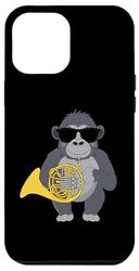 Funny Gorilla Wearing Sunglasses Playing French Horn Monkey Case for iPhone 12 Pro Max