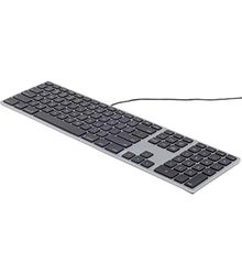 Matias FK318B-DE aluminium uitgebreid USB-toetsenbord/toetsenbord voor Apple Mac OS | QWERTZ | Duits | met responsieve platte toetsen en extra cijferblok | Space-Grey