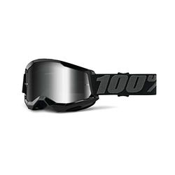 100% Crossbrille Strata 2 Verspiegelt, Schwarz, HU-GOG-0054