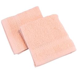 Westward Ho! 2 Pack Face Towels - Super Soft 100% Combed Cotton, 390 GSM, Highly Absorbent & Gentle on Skin, 30cm x 30cm, (Peach)