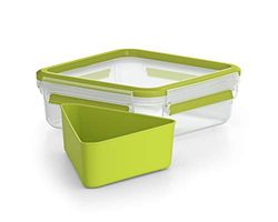 Emsa Clip & Go Broodjesdoos, 0,85 liter, Groen/Transparant, 28 x 28 x 18 cm
