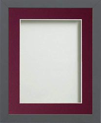 Frame Company Allington Grey Photo Frame with Plum Mount, 20x16 for 15x10 inch, fitted with perspex