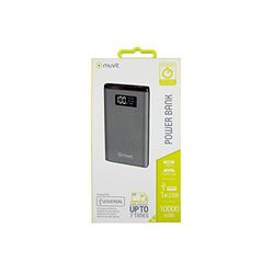 muvit Power Bank 10000 mAh USB 2A + Type C PD 3A 18W+ 2 inputs Micro USB + Typ C Led Display Svart