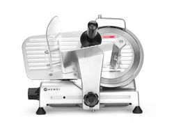 HENDI Cortadora eléctrica de carne, cortafiambres multiusos, Profi Line 220, Ø cuchilla: 220mm, espesor de corte (0-12mm), 220-240V, 280W, 506x435x(H)347mm, plateado, aluminio, acero inoxidable