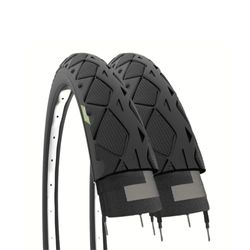 Ecovelò Banden 26 x 1,50 (40-559) Slick banden voor MTB Mountainbike Hybrid, 2 unisex volwassenen, zwart, eenheidsmaat