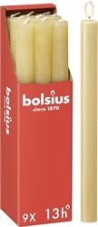 Bolsius Rustic Dinner Candles - Beige - Pack of 9 - Long Burning Time of 13 Hours - Household Candle - Interior Decoration - Unscented - Includes Natural Vegan Wax - 27 x 2.3 cm