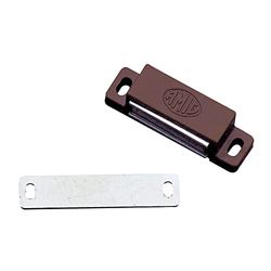 Amig - Pacote de 2 golfinhos magnéticos Mod.10 acabamentos em castanho - fecho oculto para portas de armários e móveis de casa ou escritório - Medidas: 56 x 15 mm - Parafusos de fixação incluídos