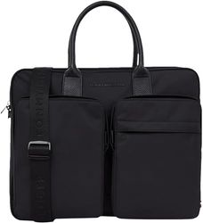 Tommy Hilfiger Maletín para Portátil Hombre Repreve Computer Bag con Correa para Hombro, Negro (Black), Talla única