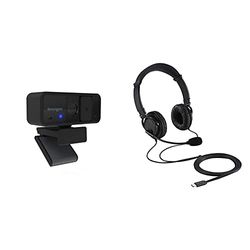 Kensington Cuffie Hi-Fi con Cavo USB-C Munite Di Microfono + Webcam W1050 1080p con Grandangolo 95°