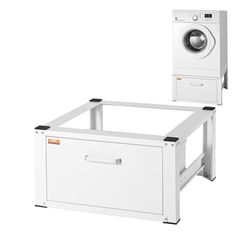 VEVOR Laundry Pedestal 686mmW x 366mmH, Washer And Dryer Base Stand Platform Universal Fit 299kg Capacity, Heavy Duty Multi-Functional Base for Washing Machine with Drawer & Rich Accessories