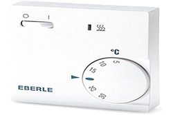 EBERLE 1482049 111110451100 Eberle RTR - E 6202 Room Temperature Controller with Power Switch On/Off and LED Heating, Pure White