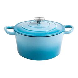 Stalwart DA-A20WT Enameled Cast Iron Casserole Dish Round Turquiose 20cm 1.5 litres
