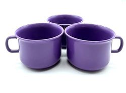 Kopp 150 ml set om 3 plast för utomhus, camping, picknick och trädgård