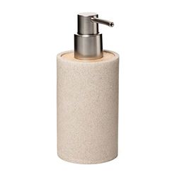 TATAY Dosificador de Jabón BORA, de Poliresina, Libre de BPA, Color Beige, Medidas 9 x 7.3 x 17 cm