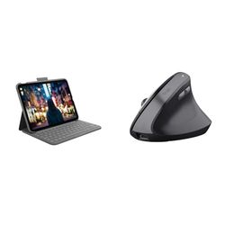 Logitech Slim Folio Keyboard & Trust Yuno Wireless Ergonomic Mouse