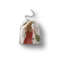 Bonamaison Printed Cotton Produce Bag with Drawstring, Reusable Grocery Bag, Biodegradable Eco-Friendly Bags, Travel Pouch, Sachet Bags, Shopping Bag, Eco Friendly, Foldable, Size: 20x30 cm