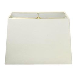 Royal Designs Rectangle Hard Back Lamp Shade, Linen Eggshell, (8"x 16) x (10"X 18) x 12