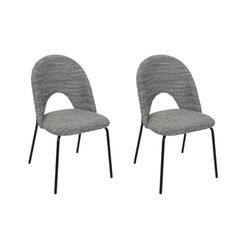 HOME DECO FACTORY - HD7271 - Lot de 2 Chaises London Assise Siege Salon Salle à Manger Pieds Contrastant