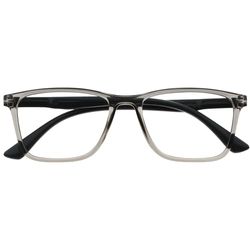 OPULIZE NYX Blue Light Blocking Reading Glasses - Anti-Glare Computer and Gaming Eyewear - UV and Eyestrain Protection - Rectangular Frame - Grey - Men Women - + 2.50