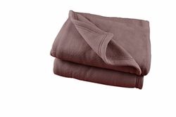 Poyet Motte polex fleece-filt polyester choklad, polyester, chokladbrun, 220 x 180 cm