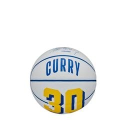 Wilson Basketbal, NBA Player Icon Mini, Stephen Curry, Golden State Warriors, Outdoor en Sporthal, Maat: 3, blauw/geel