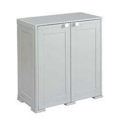 Tontarelli S.p.A. Armadio SIMPLEX Basso+1 RIPIANO Largo Mobile Contenitore, Polipropilene Plastica, Grigio, 79X43XH85.5CM