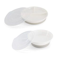 Twistshake Baby Servies Set | Baby Verdeeld Bordje + Kommetje | BPA-Vrij Baby Eetbordje en Kommetje | Voedings Training Kit voor Kinderen | Wit