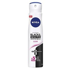 NIVEA Spray trasparente invisibile nero e bianco, 250 ml