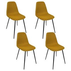 HOME DECO FACTORY, HD0473, Juego de 4 sillas Modernas Amarillas, diseño Limpio y ergonómico, Comodidad óptima, fácil de Mantener, Ideales para Comedor u Oficina, tamaño 44 x 86 x 54 cm, Amarillo