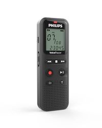 Philips Registratore audio VoiceTracer DVT1160 - Mono ADPCM/PCM, Attivazione vocale, 8 GB, Registrazione One Touch, USB Plug & Play, Nero