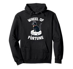 Wheel Of Fortune Cat On Robot Vacuum Cleaner Cat Pullover Hoodie