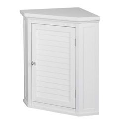 Versanora Armadio a muro in legno ad angolo per bagno, MDF, bianco, 57,15 x 38,1 x 60,96 cm
