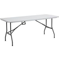 Casa de desconto® Mesa dobrável 6 Ft Heavy Duty extra força acampamento bufê casamento festa de jardim de mercado para mala de carro pequeno piquenique cavalete interior ao ar livre dobrável
