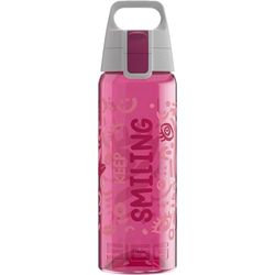 SIGG - Tritan drinkfles - Total Color One Keep Smiling - Geschikt voor koolzuurhoudende dranken - Vaatwasmachinebestendig - Lekvrij - Licht - BPA-vrij - Roze - 0.6L