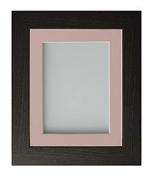 Frame Company Watson Black Picture Photo Frame fitted with Perspex, 10x10 inch with Pink Mount for image size 8x8 inch