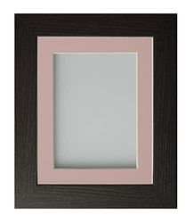 Frame Company Watson Black Picture Photo Frame fitted with Perspex, A4 with Pink Mount for image size 10x6 inch