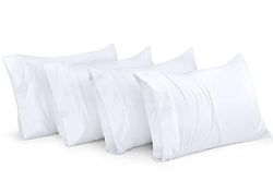 Utopia Bedding Fundas de Almohada estándar, Paquete de 4 Unidades, Cierre de sobre, Tela de Microfibra cepillada Suave, Fundas de Almohada Resistentes al Encogimiento y a la decoloración, tamaño