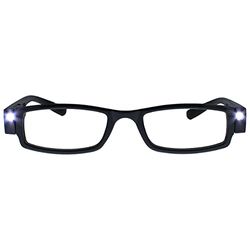 The Reading Glasses Company Illuminated LED Night Time Light Readers Mens Womens Black L1-1 +3.00